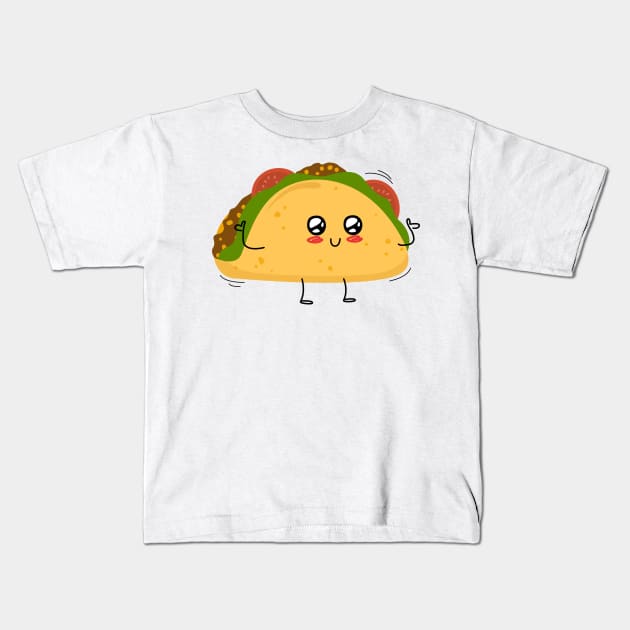 Cute Tacos Design Kids T-Shirt by BrightLightArts